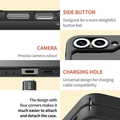 Cover Samsung Z Flip 6 Aero Flex Case Finger Ring Holder Araree - Black